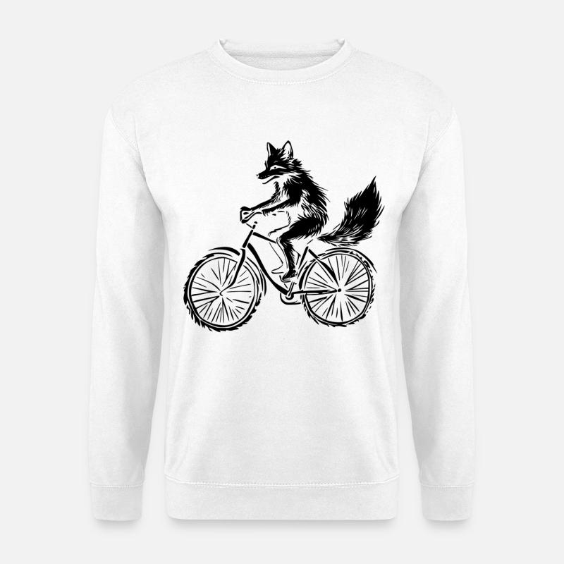 Funny Bicycle Fox - Unisex Sweatshirt - white