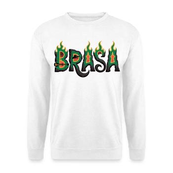 T-shirt Brésil avec flammes – Motif de football samba - Sweat-shirt Unisexe - blanc - Devant