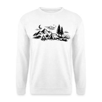 Tente de camping - Sweat-shirt Unisexe - blanc - Devant