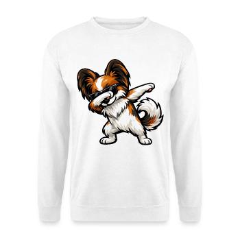 Dabbing Schmetterlingshund - Unisex Pullover - Weiß - Vorne
