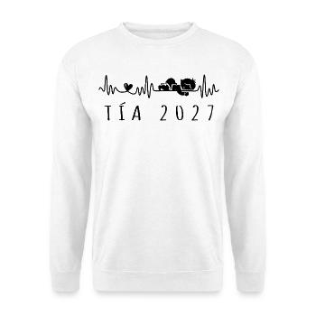 Tía 2027 Latido del Corazón Annonce Embarazo - Sweat-shirt Unisexe - blanc - Devant