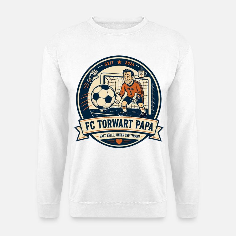 FC Torwart Papa - Unisex Pullover - Weiß