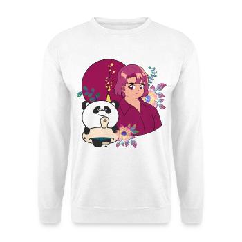 Kawaii Panda & Summer Prosthetic - Unisex Sweatshirt - white - Front