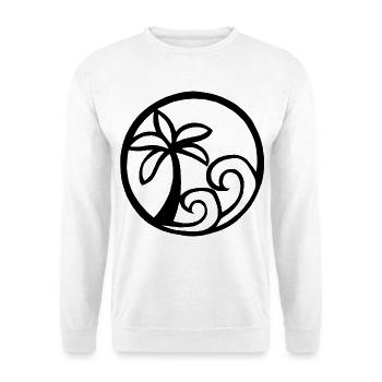 Wellen und Schwarzpalme - Unisex Pullover - Weiß - Vorne