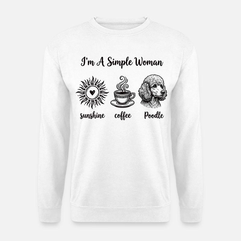 Einfache Pudel-Liebhaber - Unisex Pullover - Weiß