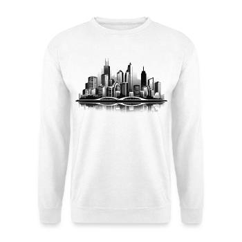 City reflex: skyline and bridge - Unisex Sweatshirt - white - Front