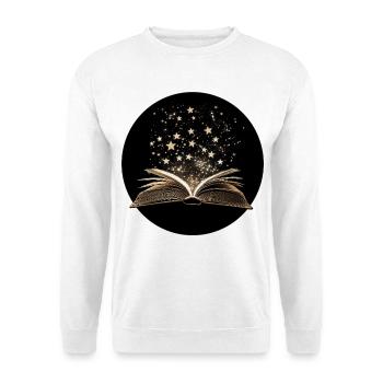 Livre avec des étoiles - Sweat-shirt Unisexe - blanc - Devant