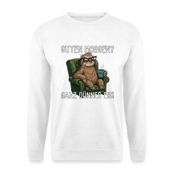Guten Morgen Ganz Dünnes Eis Faultier im Sessel - Unisex Pullover - Weiß - Vorne