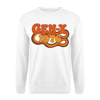 Gen-X 1976 Vintage Retro 50th Birthday Design - Unisex Sweatshirt - white - Front