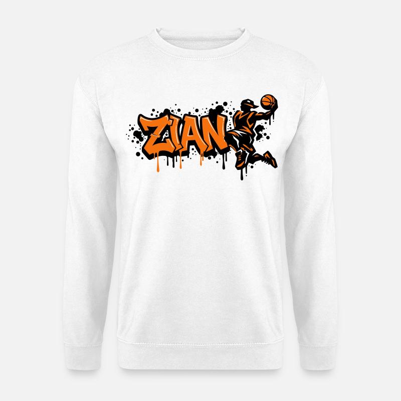Zian Graffiti Dunk Orange - Unisex Pullover - Weiß