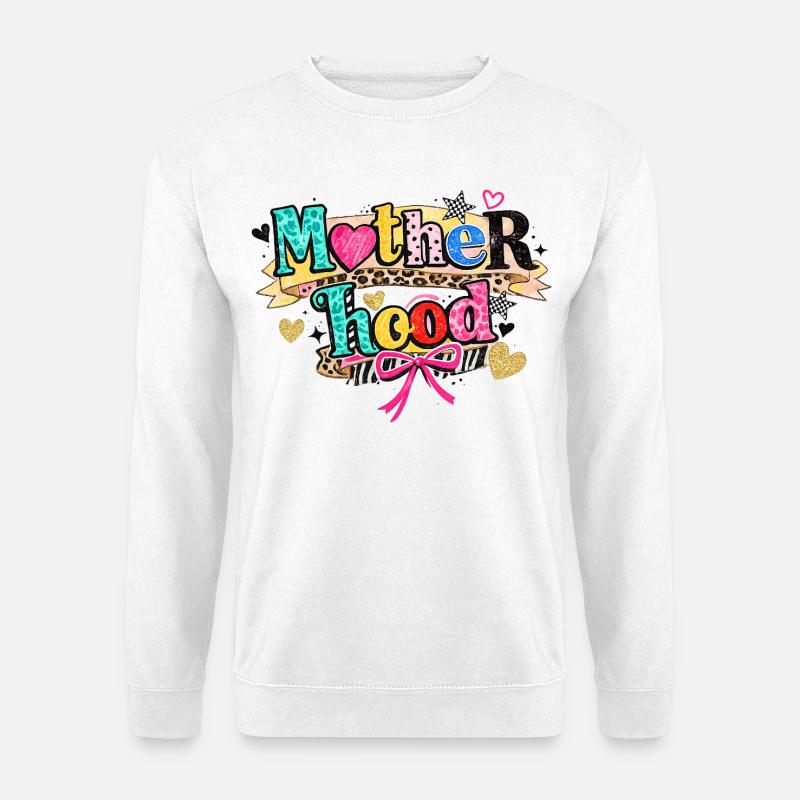 Cool Mom: Motherhood Style Retro-Doodle - Unisex Pullover - Weiß