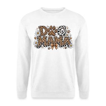 Dog Mom: Dog Mama Leopard Blumen Geschenk - Unisex Pullover - Weiß - Vorne