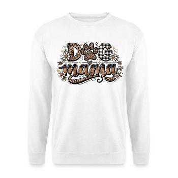 Dog Mom: Dog Mama Leopard Blumen Geschenk - Unisex Pullover - Weiß - Vorne