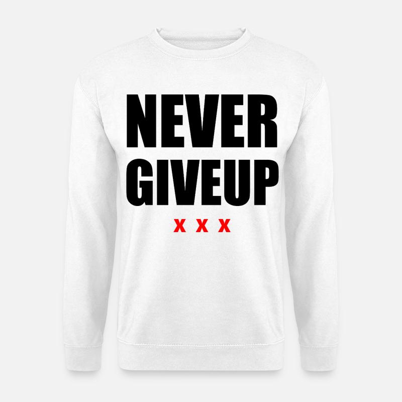 Gib niemals Schwarz/Rot auf - Unisex Pullover - Weiß