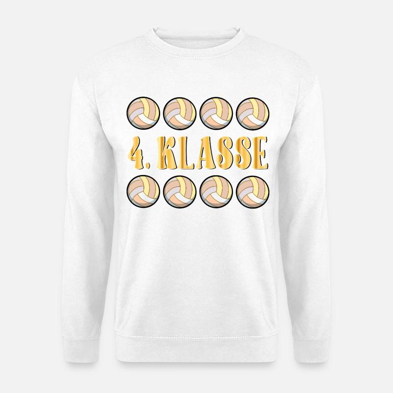 SCHULKIND 4. Klasse Volleyball - Unisex Pullover - Weiß