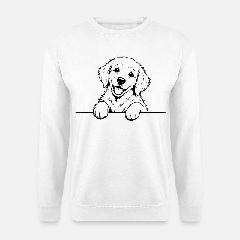 Golden_Retriever_Welpen_Pfote - Unisex Pullover - Weiß