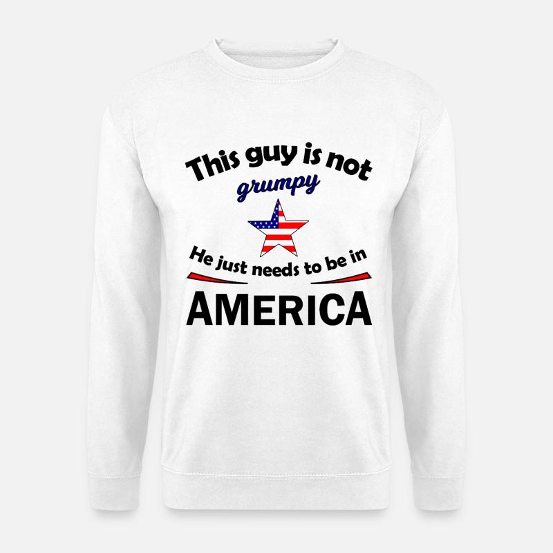 Grumpy Star mit US Flaggenstern - Unisex Pullover - Weiß