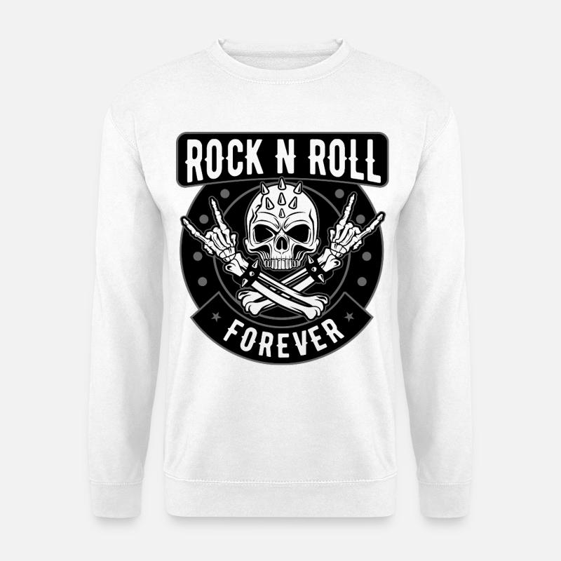 Écusson du Crâne du Rock N Roll - Sweat-shirt Unisexe - blanc