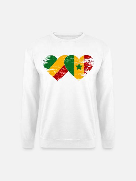 Kongo Senegal Flagge used - Unisex Pullover - Weiß