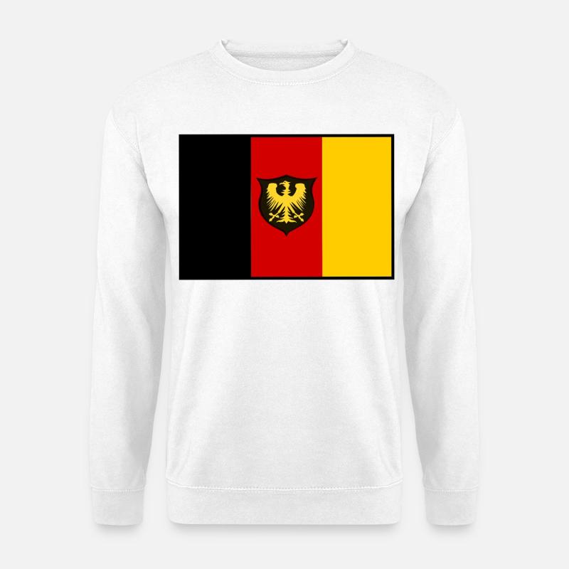 Adlerflagge SchwarzRotGold Shield - Unisex Pullover - Weiß