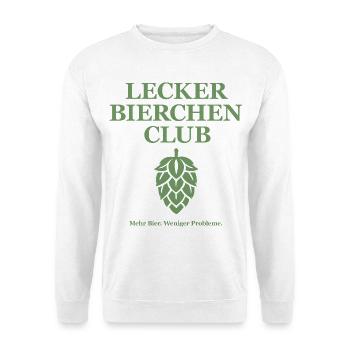 Lecker Bierchen Club - Mehr Bier. Weniger Probleme - Unisex Pullover - Weiß - Vorne