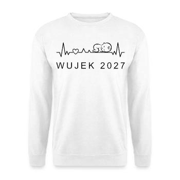 Onkel 2027 Herzschlag Schwangerschaft Polnisch - Unisex Pullover - Weiß - Vorne