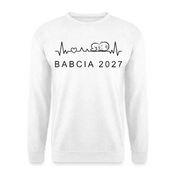Oma 2027 Herzschlag Schwangerschaft Polnisch - Unisex Pullover - Weiß - Vorne