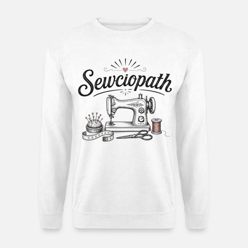 Sewciopath Vintage Sewing Sketch - Unisex Sweatshirt - white