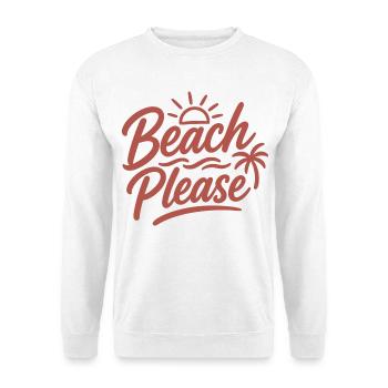 Plage, s’il vous plaît, Sunset Palm - Sweat-shirt Unisexe - blanc - Devant