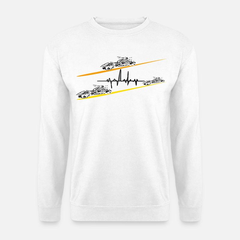 Chopper Motorrad Herzschlag - Unisex Pullover - Weiß