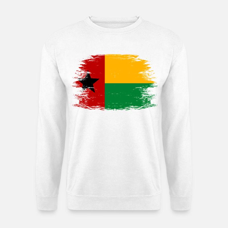 Guinea_Bissau_Flagge_used - Unisex Pullover - Weiß