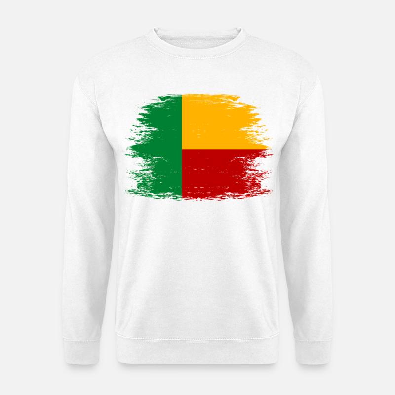 Benin_Flagge_used - Unisex Pullover - Weiß