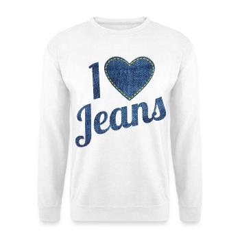 I love jeans vintage fashion design with heart - Unisex Sweatshirt - white - Front