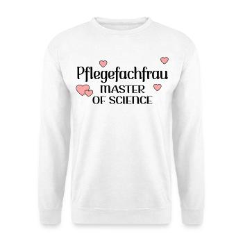 MASTERSTUDIUM PFLEGE - PFLEGEFACHFRAU - Unisex Pullover - Weiß - Vorne