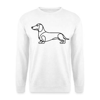 Dackel Lineart - Unisex Pullover - Weiß - Vorne