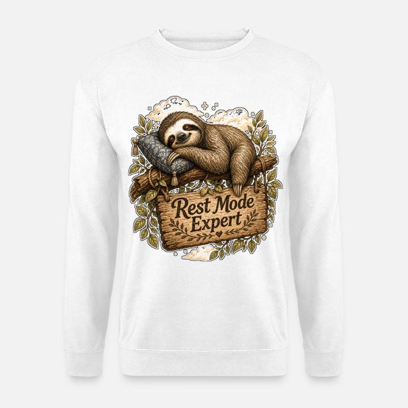 Rest Mode Expert Sloth - Unisex Sweatshirt - white