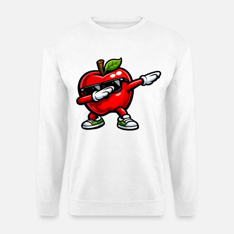 Dabbing Roter Apfel - Unisex Pullover - Weiß