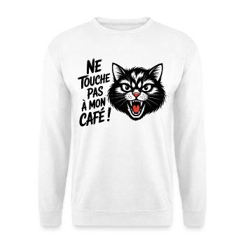 Ne touche pas à mon café ! - Sweat-shirt Unisexe - blanc - Devant