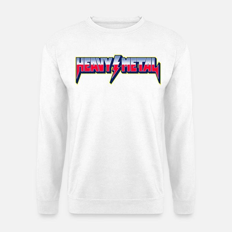 Heavy Metal 3D-Logo mit Blitz - Unisex Pullover - Weiß