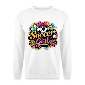 Fußball Mädchen  - Unisex Pullover - Weiß - Vorne