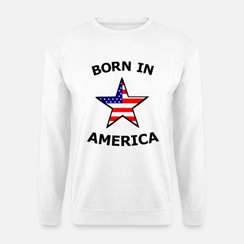 Stern mit US Flaggenmotiv - Unisex Pullover - Weiß