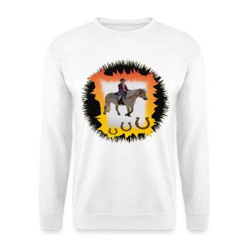 Sonnenfeuer Pferderitt - Unisex Pullover - Weiß - Vorne
