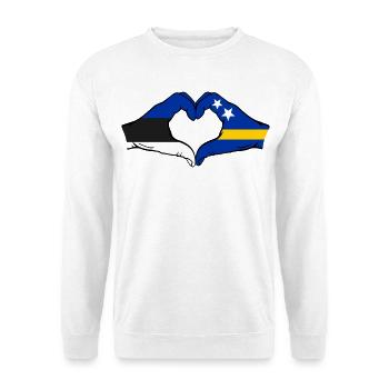 Estonia Curacao Flag Hands Heart Shape - Unisex Sweatshirt - white - Front
