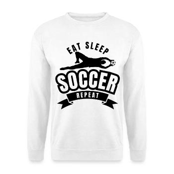 EAT SLEEP SOCCER REPEAT  - Unisex Sweatshirt - white - Front
