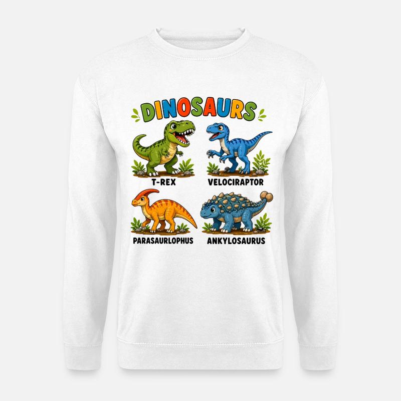 Dinosaurierarten lernen für Kinder - Unisex Pullover - Weiß
