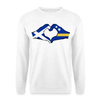 Scotland Curacao Flag Hands Heart Shape - Unisex Sweatshirt - white - Front
