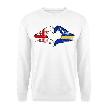 Georgia Curacao Flag Hands Heart Shape Used - Unisex Sweatshirt - white - Front