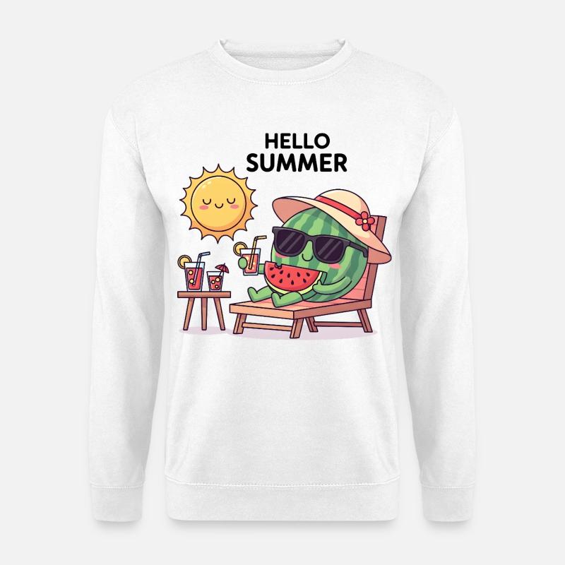Hello Summer  - Unisex Pullover - Weiß