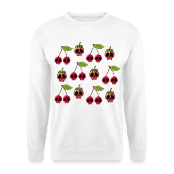 Crânes de fraises et de cerises manga - Sweat-shirt Unisexe - blanc - Devant