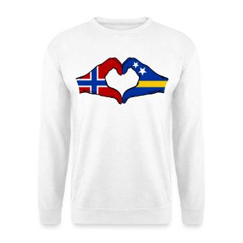 Norway Curacao Flag Hands Heart Shape - Unisex Sweatshirt - white - Front